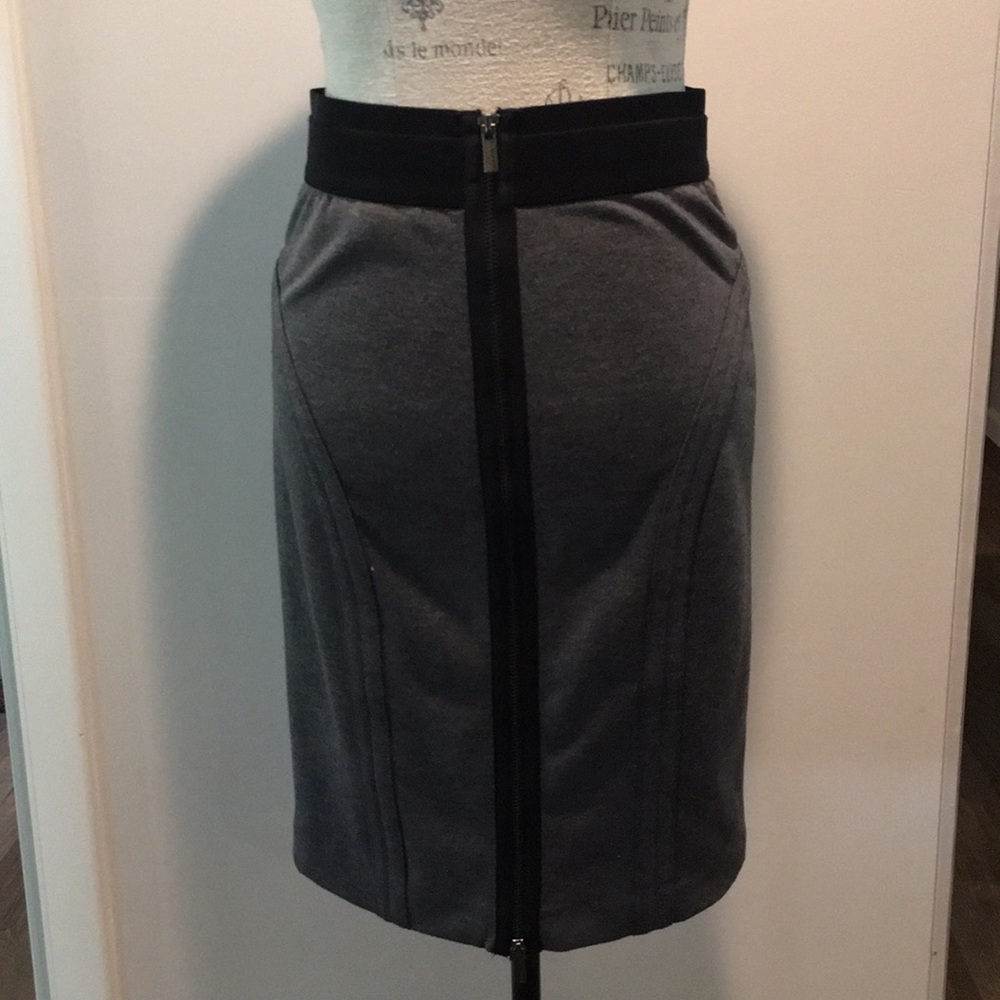 BCBGMAXAZRIA Pencil Knit Skirt Grey/Black size S